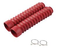 Keenso 1 paio di ghette per forcella anteriore per moto in gomma Gator Boots copertura forchetta antipolvere, 205 x 42 mm (rosso) altro