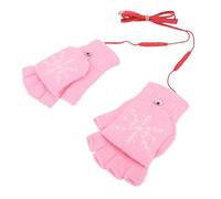 Keenso 1 Paio di Riscaldati USB, Guanto Riscaldante Invernale Caldo, Computer Portatile Scaldamani per Donne Uomini Ragazze Ragazzi (Rosea)