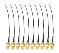 Keenso 10 Pezzi SMA Sul Cavo di Espansione IPX (U.FL). Elevata Precisione della Sostituzione Rapida del Conteggio 10 Cm per Alimentazione Dell'antenna [Brass]