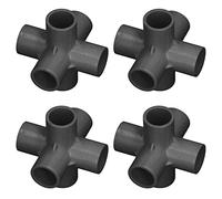 Keenso 10pcs Collegamento del Tubo in Plastica in PVC 6 Percorsi Raccordi di Gomito Angolare Tubo 25 -M -MM Interno di PVC (Black)