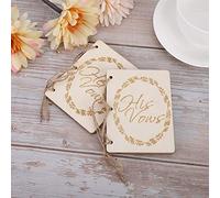 Keenso 2 Pezzi Bellissima Cerimonia di Nozze Ed Lezioni di Brochure, Scrivi il Tuo Giuramento, Ideale per Matrimoni/feste, Legno+corda di Canapa (Tipo 1)