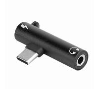Keenso 2pcs Tipo C a 3,5 Mm ADIO Adattatore Cavo per Moto Z Play, Slim Type-C Caricamento Collegamento 2 in 1 Tipo Adapter C per la Serie LECO-Lemax, Materiale in Lega di Alluminio (BLACK)