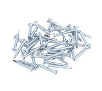 Keenso 50 Pezzi di Acciaio Al Carbonio Zincato -viti di Perforazione della Testa per Uso Industriale e Domestico (Testa piatta)