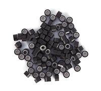 Keenso 500 Perline per Extension per Capelli, Micro Collegamento Rivestito in Silicone con Punta a I per Extension di Capelli Umani, Facili Usare e Comode per Tutti gli Utenti (Marrone scuro)