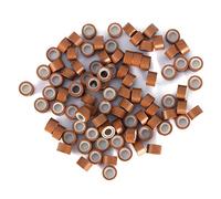 Keenso 500 Perline per Extension per Capelli, Micro Collegamento Rivestito in Silicone con Punta a I per Extension di Capelli Umani, Facili Usare e Comode per Tutti gli Utenti (Marrone chiaro)