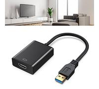 Keenso Adattatore di Interfaccia Multimediale da USB 3.0 a HD Trasferimento Efficiente a 5 Gbps per Monitor PC, Compatibile con 7, 8, 10, OS X Rame PVC 9,4 X 1,6 0,6 Pollici (BLACK)