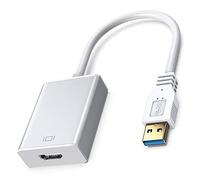 Keenso Adattatore di Interfaccia Multimediale da USB 3.0 a HD Trasferimento Efficiente a 5 Gbps per Monitor PC, Compatibile con 7, 8, 10, OS X Rame PVC 9,4 X 1,6 0,6 Pollici (SILVER)