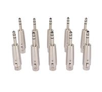 Keenso Adattatore Femmina Durevole da 1/4 TRS a XLR da 10 Pezzi per Microfoni, Amplificatori di Potenza, ecc.