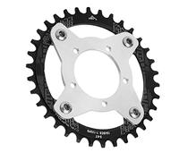 Keenso Adattatore per Corona Centrale 34T 104BCD, Corona per Bici Elettrica per Motore Centrale BBS01 BBS02(Nero)