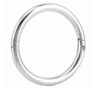 Keenso Anello nasale per bovini in acciaio inox con superficie liscia, accessorio indispensabile per l'allevamento degli animali, blocco automatico, 3,03 pollici (L)