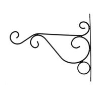 Keenso Appendiabiti per Piante in Ferro, Staffa per Campanello a, Gancio per Fiori Facile da Attaccare per la Decorazione del Balcone e del Giardino (BLACK)