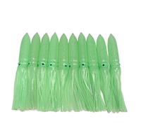 Keenso Attito di Calamari, Gonne Luminose per la Pesca in Plastica Morbida per la Trota di Salmone (GREEN)