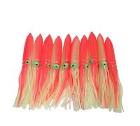 Keenso Attito di Calamari, Gonne Luminose per la Pesca in Plastica Morbida per la Trota di Salmone (PINK)