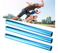 Keenso Bastone da staffetta, 3 Pezzi Bastone da Gara in Lega di Alluminio per Pista e Campo Bastone da staffetta Sportivo Bastone da Gara per Atletica Leggera(Blu)