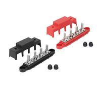 Keenso Blocco di Distribuzione Dell'alimentazione, Morsettiera per Sbarre Collettrici 48 V 250 A con Prigionieri M8 per Settore Automobilistico, Auto, Barca