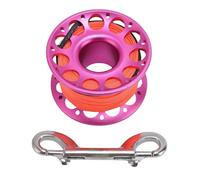 Keenso Bobina per Immersioni, Bobina da 30 M con Bullone a Due estremità a Bullone Aeroperato in Alluminio Bobina Leggera per Immersioni per Esterni per la Pesca (Rosa Rossa)