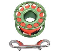 Keenso Bobina per Immersioni, Bobina da 30 M con Bullone a Due estremità a Bullone Aeroperato in Alluminio Bobina Leggera per Immersioni per Esterni per la Pesca (Green)