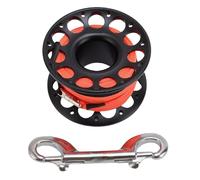 Keenso Bobina per Immersioni, Bobina da 30 M con Bullone a Due estremità a Bullone Aeroperato in Alluminio Bobina Leggera per Immersioni per Esterni per la Pesca (Black)