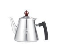 Keenso Bollitore caffè in Acciaio Inossidabile, Teatro di capacità di Ebollizione da 1,2 Litri con Manico in Silicone Resistente Al Calore, Ideale per gli Appassionati di tè o caffè, Riempimento e