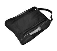 Keenso Borsa per Scarpe da Golf Traspirante Portatile, Busta della Borsa con Mesh, Doppia Cerniera e Design della Maniglia, Adatto per gli Amanti del Golf (BLACK)