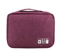Keenso Borsa portaoggetti in poliestere con cerniera liscia e resistente, per cavo USB, cuffie, power bank, organizzazione per viaggi e uso domestico (viola)