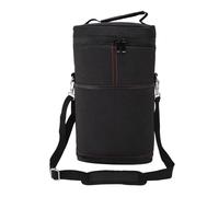 Keenso Borsa Termica per Vino Resistente per 2 Bottiglie, Portabottiglie Isolato a Prova di Perdite con Maniglia per gli Spostamenti, Borsa Protettiva Rossa e Bianca (BLACK)