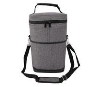 Keenso Borsa Termica per Vino Resistente per 2 Bottiglie, Portabottiglie Isolato a Prova di Perdite con Maniglia per gli Spostamenti, Borsa Protettiva Rossa e Bianca (GRAY)