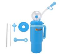 Keenso Bottiglia d'Acqua per Bambini, 710 Ml/24 Once in Acciaio Inossidabile Bere a Tazza con Paglia per la Maniglia per Viaggi All'aperto (Blue)