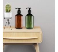 Keenso Bottiglia Vuota Comoda Testa della Pompa per Bagno Gel Doccia Liquido Lavaggio a Mano Bottiglie in PET da 500 Ml per Uso Domestico (verde scuro)