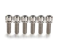 Keenso Bulloni per asta per bicicletta con rondelle, 6 pezzi bulloni per asta da montagna per bici da strada M5 x 18mm in lega di titanio TC4 (Titano)