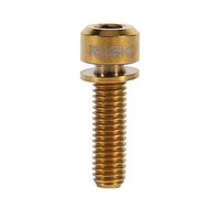 Keenso Bulloni per asta per bicicletta con rondelle, 6 pezzi bulloni per asta da montagna per bici da strada M5 x 18mm in lega di titanio TC4 (oro)