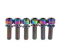 Keenso Bulloni per Asta per Bicicletta, in Lega TC4 m5 x 18 mm, Viti a Vite tonde bulloni con rondelle fissate per Asta per Mountain Bike (Arcobaleno)