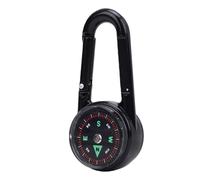 Keenso Bussola Portachiavi, Specchio Acrilico in Lega di Zinco Premium con Termometro Integrato e Moschettone, per Campeggio, Escursionismo, Alpinismo, Ciclismo