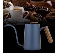 Keenso Caffettiera a Filtro con Beccuccio Lungo a Collo di Cigno in Acciaio Inossidabile per Un'estrazione Precisa e un Sapore Puro con Manico in Legno e Manico Sul Coperchio, Design Moderno Ideale