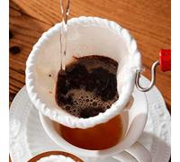 Keenso Caffettiera con Gocciolatore in Flanella di Cotone Riutilizzabile con Sacchetto Filtro con Manico in Legno per Ufficio Domestico 1-2 Persone Materiale in Flanella (100 mm)