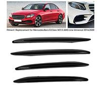 Keenso Canard, Canard per Paraurti Anteriore per Classe E W213 AMG Line, Stile Aggressivo Materiale ABS Nero, Kit da 4 Pacchi, Dal 2016 Al 2020