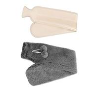 Keenso Canta D'Acqua di Legno da 2000 ml. Bottiglia di Acqua Calda Peluche Esplosione per le Mani Invernali Sulla Vita del Collo (#1)