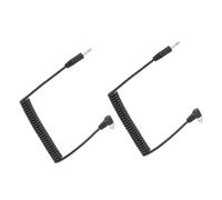 Keenso Cavo a Spirale per Flash per Fotocamera Ad Alte Prestazioni con Funzionamento Semplice, Cavo di Sincronizzazione per PC Flash da 2 Pezzi, a Molla da 3,5 Mm a Maschio Risposta Rapida, Adatto
