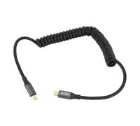 Keenso Cavo da USB C a USB C PD100W 20 Gbps Ricarica Rapida Trasferimento Dati 8K 60 Hz per Notebook Tablet IOS Serie 15, Cavo a Spirale a Molla Estensibile (C maschio a C maschio dritto)