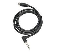 Keenso Cavo di Connessione da 6,35 Mm a DIN a 5 Pin Spirale -Cavi Angolari a Destra Protetti per Chitarre e Dispositivi Stereo 4,9 Piedi