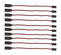 Keenso Cavo di Prolunga Servo Nucleo in Ottone Resistente per Connessione Servo Futaba e JR 10 Pezzi 3 Pin per Servoazionamento per Elicottero di Aereo - 10 Cavi di Prolunga (200 mm da maschio a