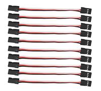 Keenso Cavo di Prolunga Servo Nucleo in Ottone Resistente per Connessione Servo Futaba e JR 10 Pezzi 3 Pin per Servoazionamento per Elicottero di Aereo - 10 Cavi di Prolunga (100 mm da femmina a