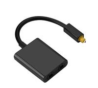 Keenso Cavo Splitter Ottico a Doppia Porta 1x2 per Lettore CDDVD e Connettore Gold 24K DEGNICI (BLACK)
