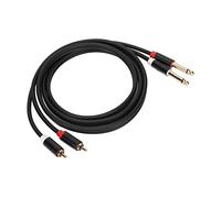 Keenso Cavo TS a Doppia TS da Maschio a Doppio Cavo, 1/4in 4,9ft 6,35 Mm 2 Porta a 2 Stereo Interconnect
