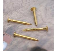 Keenso Chiodi di Fissaggio a Testa Tonda in Ottone Color Ottone, 100 Pezzi, per Appendere Immagini Artigianali, Decorazione da Parete (15 mm di lunghezza)