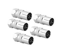 Keenso Collegamento Dell'adattatore Aereo TV Coassiale RF - F Plug Nella Base di Connessione (5 pezzi) per TV Satellitare, Tivos, Materiale DVRS Zinklegung