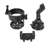 Keenso Combo Telefono per Auto e Portabicchieri, Supporto per Telefono Girevole a 360° con Nano Ventosa con Giunti Meccanici e Braccio Retrattile, per Smartphone da 4-7,2 (Asta corta - Grigia)