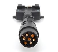 Keenso Connettore di Cablaggio del Rimorchio, Tappo Maschile Rotondo a 7 Perni a 7 Pin Adattatore per Presa Femmina Piatta, Utilizzo Versatile, stabilità Avanzata, Facile Installazione, Conversione