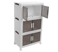 Keenso Contenitore Portaoggetti Impilabile a più Livelli in PP PET per mobilità Facile, Scatola Portaoggetti per Armadio, Camera da Letto, Soggiorno, Set da 5 (M 3 strati)