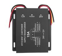 Keenso Convertitore di Tensione da 24 V a 12 V, Alimentatore in Metallo Resistente con Funzione di Memoria, per Camion SUV Autobus Automobili Radio Display LED (15A)